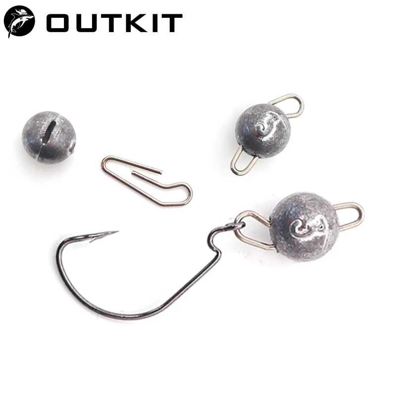 Fishing Lure Accessories - OUTKIT 10 adet/grup Kurşun Kafa Platin